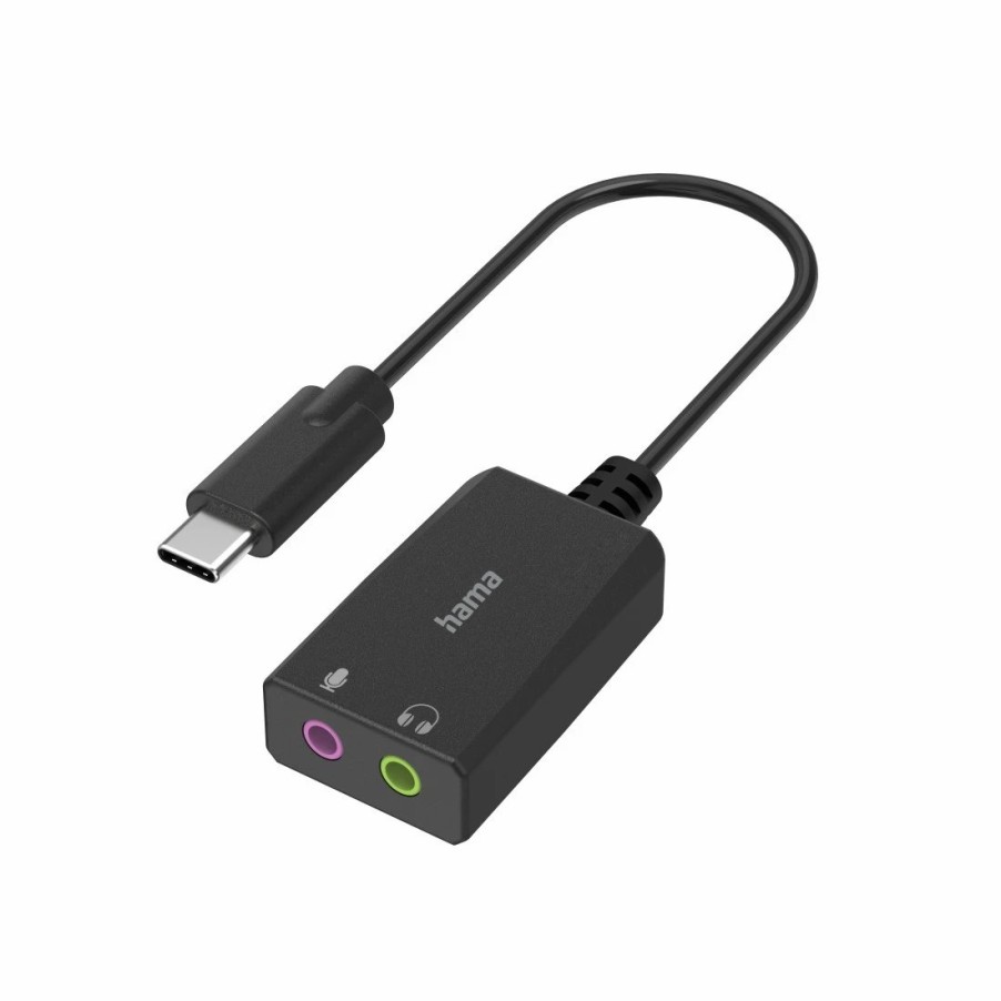 PC- & Laptop-Zubehör Hama PC-Audio-Kabel & -Adapter | Usb-Soundkarte, Usb-C-Stecker - 2X 3,5-Mm-Klinke-Buchse, Stereo