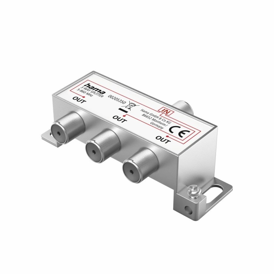 TV & Heimkino-Zubehör Hama Haus- & Zimmerantennen | Breitband-Kabelverteiler, 3-Fach, Voll Geschirmt