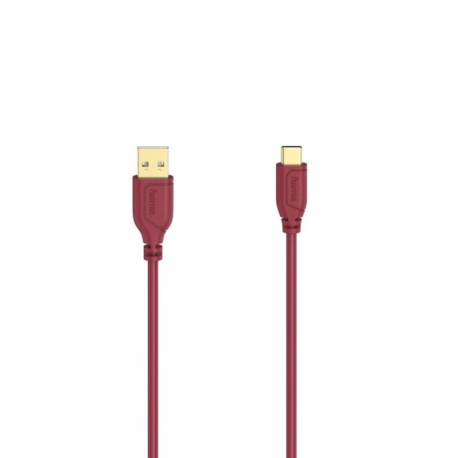 PC- & Laptop-Zubehör Hama USB-Kabel | Usb-C-Kabel Flexi-Slim, Usb 2.0, 480 Mbit/S, Chilli Pepper, 0,75 M