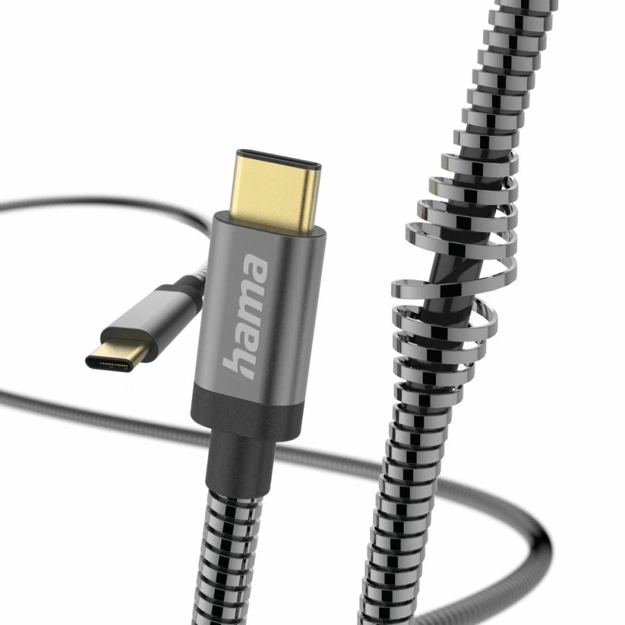 Handy & Mobile-Zubehör Hama | Ladekabel Metall, Usb-C - Usb-C, 1,5 M, Metallmantel, Anthrazit