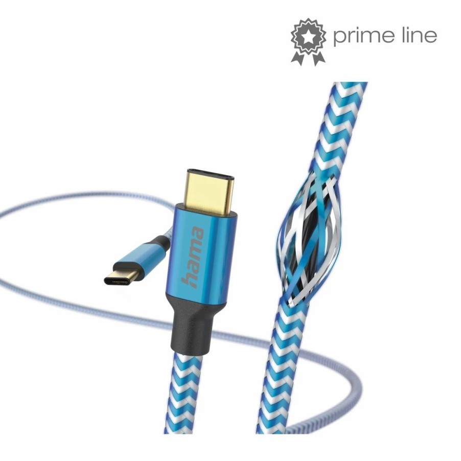 Handy & Mobile-Zubehör Hama | Ladekabel Reflective, Usb-C - Usb-C, 1,5 M, Nylon, Blau