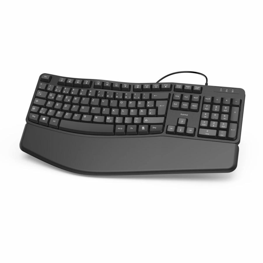 PC- & Laptop-Zubehör Hama | Ergonomische Tastatur Ekc-400, Mit Handballenauflage, Schwarz