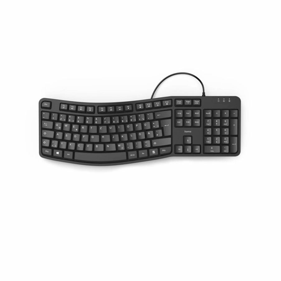 PC- & Laptop-Zubehör Hama | Ergonomische Tastatur Ekc-400, Mit Handballenauflage, Schwarz