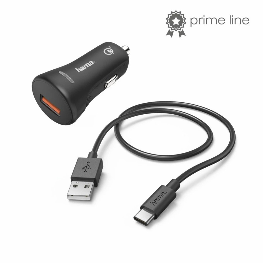 Handy & Mobile-Zubehör Hama | Kfz-Ladeset, Usb Type-C, Qc 3.0, 3 A, Schwarz