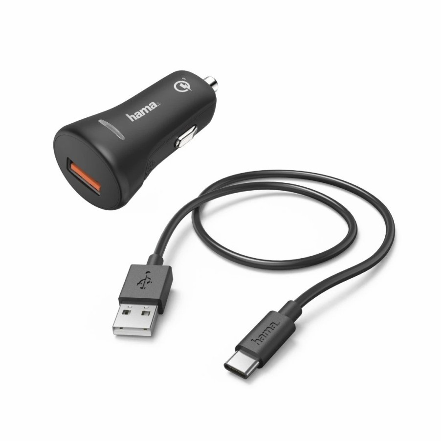 Handy & Mobile-Zubehör Hama | Kfz-Ladeset, Usb Type-C, Qc 3.0, 3 A, Schwarz