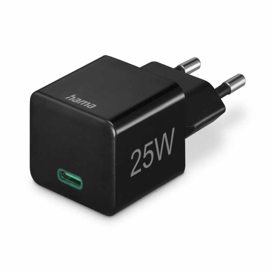 Handy & Mobile-Zubehör Hama | Schnellladegerat, Usb-C, Pd/Qualcomm®, Mini-Ladegerat, 25 W, Schwarz