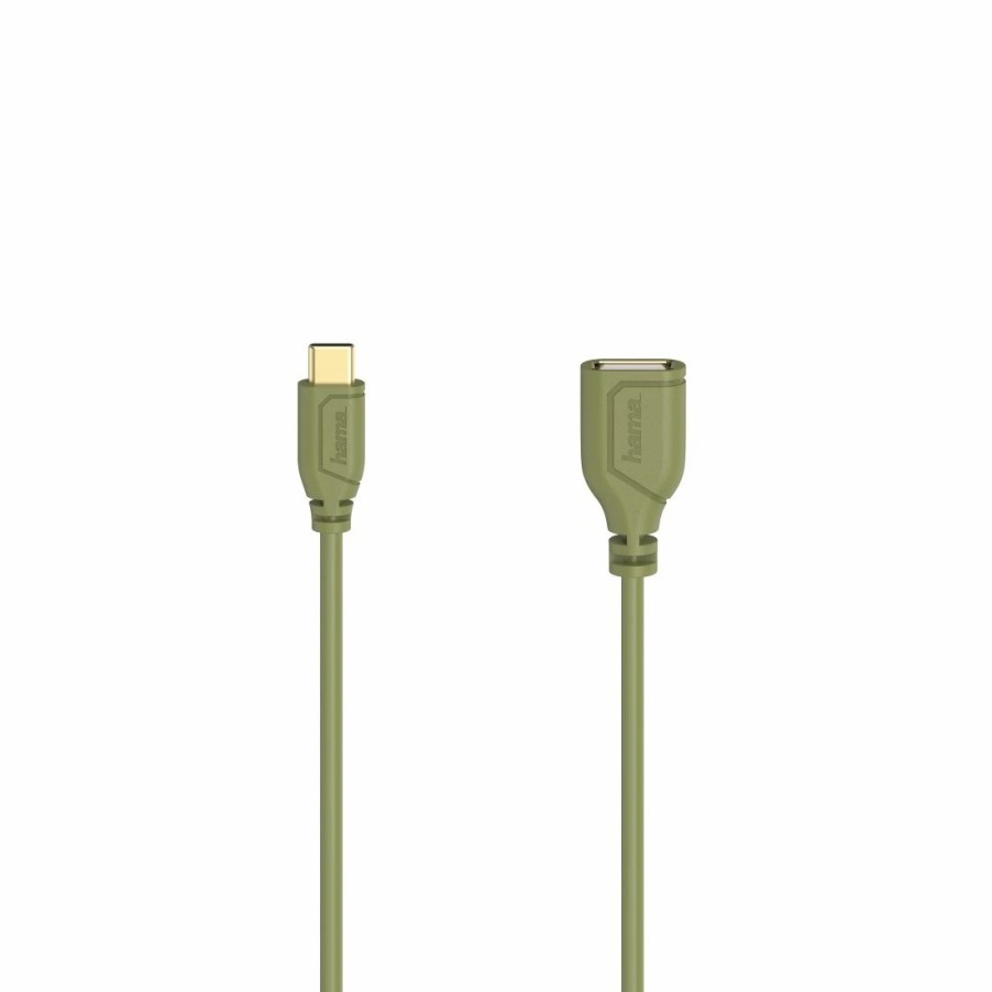 PC- & Laptop-Zubehör Hama USB-Adapter | Usb-C-Otg-Kabel Flexi-Slim, Usb 2.0, 480 Mbit/S, Turtle Green, 0,15 M