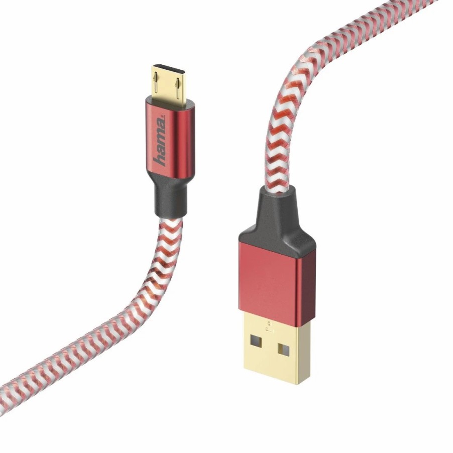 Handy & Mobile-Zubehör Hama | Lade-/Datenkabel Reflective, Micro-Usb, 1,5 M, Rot