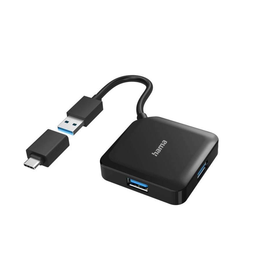 PC- & Laptop-Zubehör Hama | Usb-Hub, 4 Ports, Usb 3.2 Gen1, 5 Gbit/S, Inkl. Usb-C Adapter