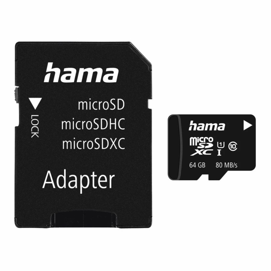 Handy & Mobile-Zubehör Hama | Microsdxc 64Gb Class 10 Uhs-I 80Mb/S + Adapter/Mobile