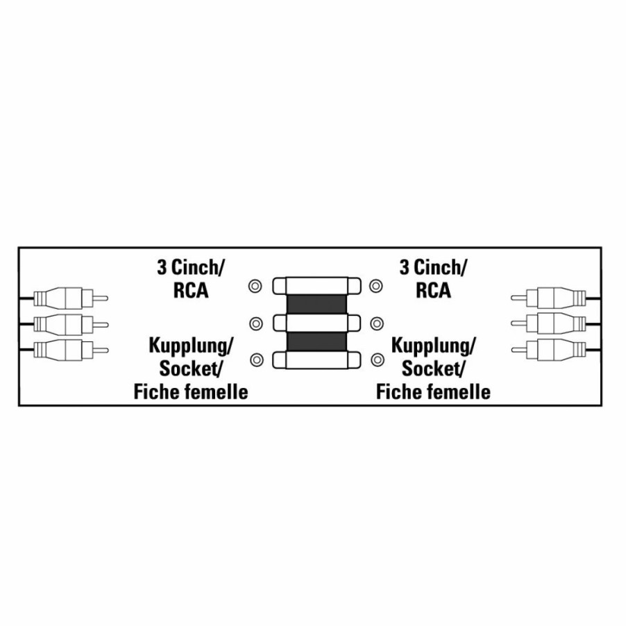 TV & Heimkino-Zubehör Hama TV-Audiokabel & -adapter | Video-Adapter, 3 Cinch-Kupplungen - 3 Cinch-Kupplungen