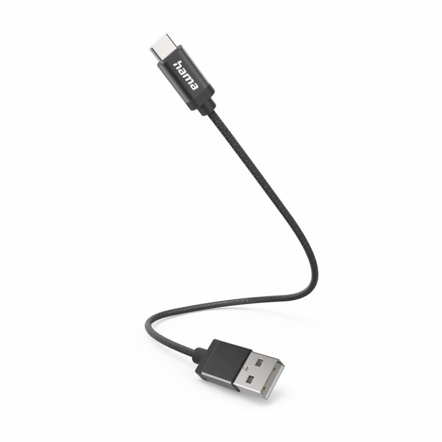 Handy & Mobile-Zubehör Hama | Ladekabel, Usb-A - Usb-C, 0,2 M, Nylon, Schwarz