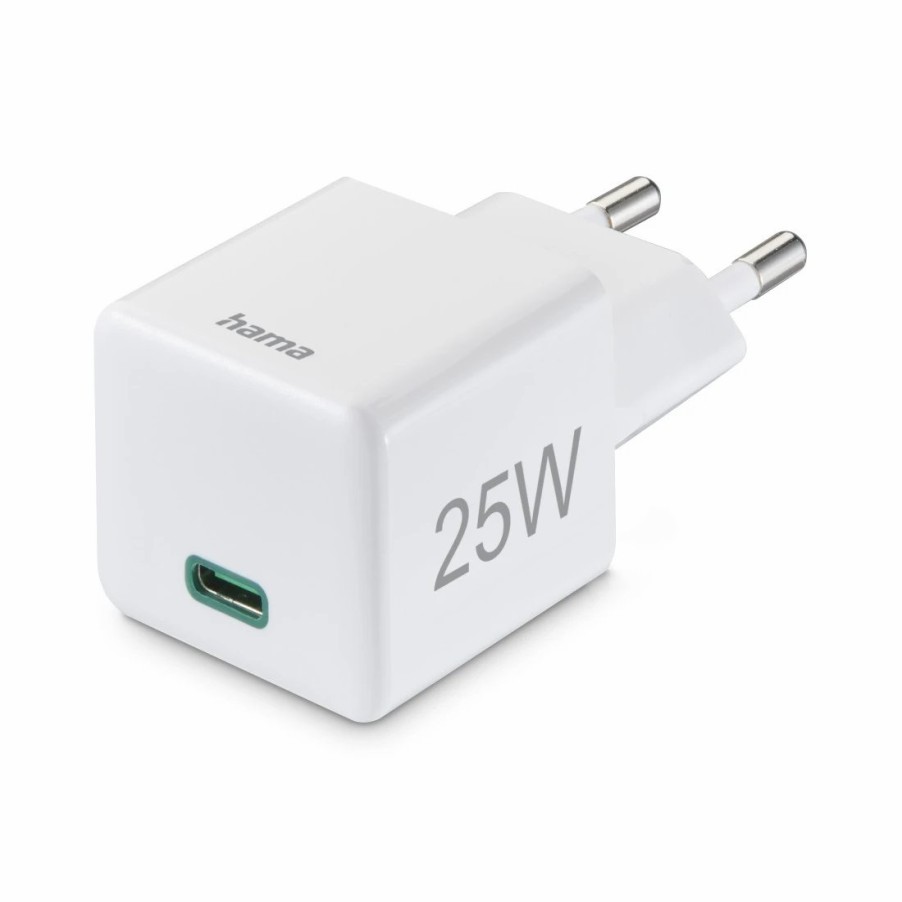 Handy & Mobile-Zubehör Hama | Schnellladegerat, Usb-C, Pd/Qualcomm®, Mini-Ladegerat, 25 W, Weis