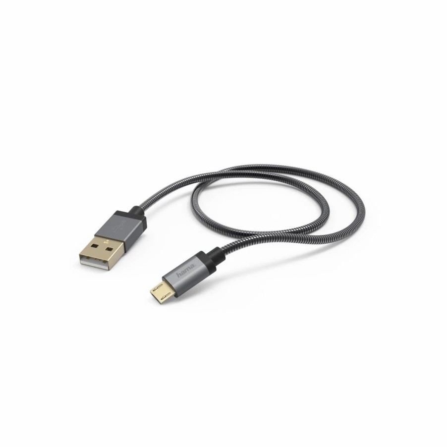 Handy & Mobile-Zubehör Hama | Lade-/Datenkabel Metall, Micro-Usb, 1,5 M, Anthrazit