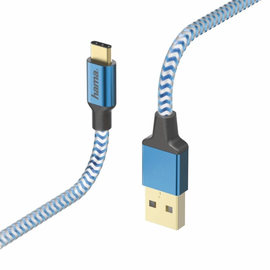 Handy & Mobile-Zubehör Hama | Lade-/Datenkabel Reflective, Usb Type-C - Usb-A, 1,5 M, Blau