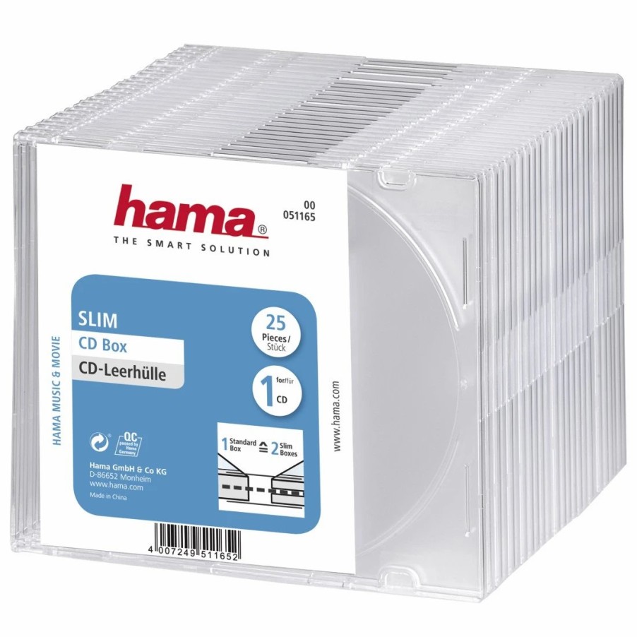 PC- & Laptop-Zubehör Hama | Cd-Leerhulle Slim, 25Er-Pack, Transparent