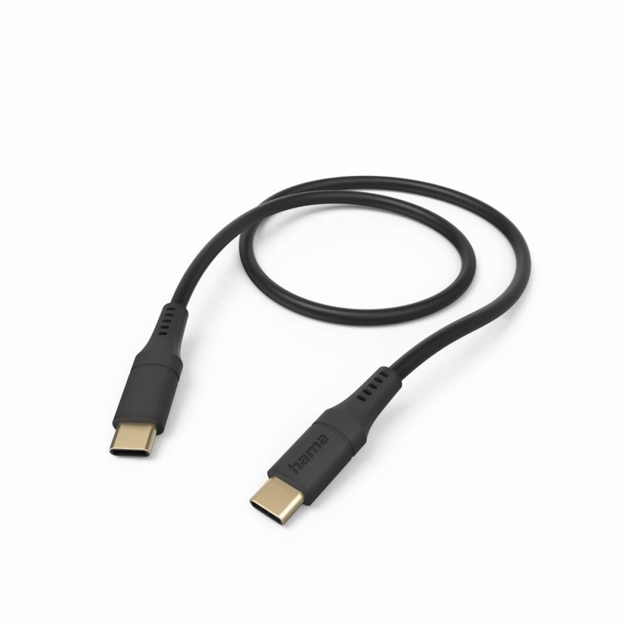 Handy & Mobile-Zubehör Hama | Ladekabel Flexible, Usb-C - Usb-C, 1,5 M, Silikon, Schwarz