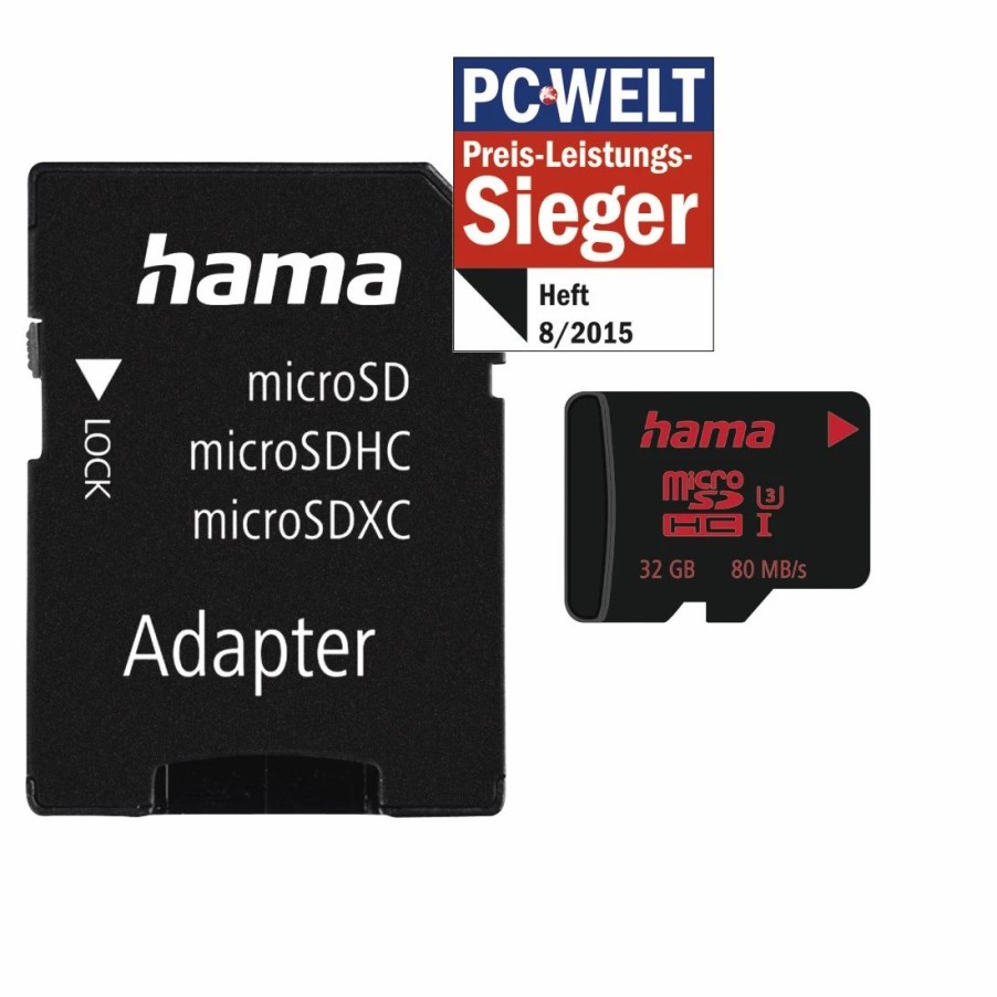 Handy & Mobile-Zubehör Hama | Microsdhc 32Gb Uhs Speed Class 3 Uhs-I 80Mb/S + Adapter/Mobile