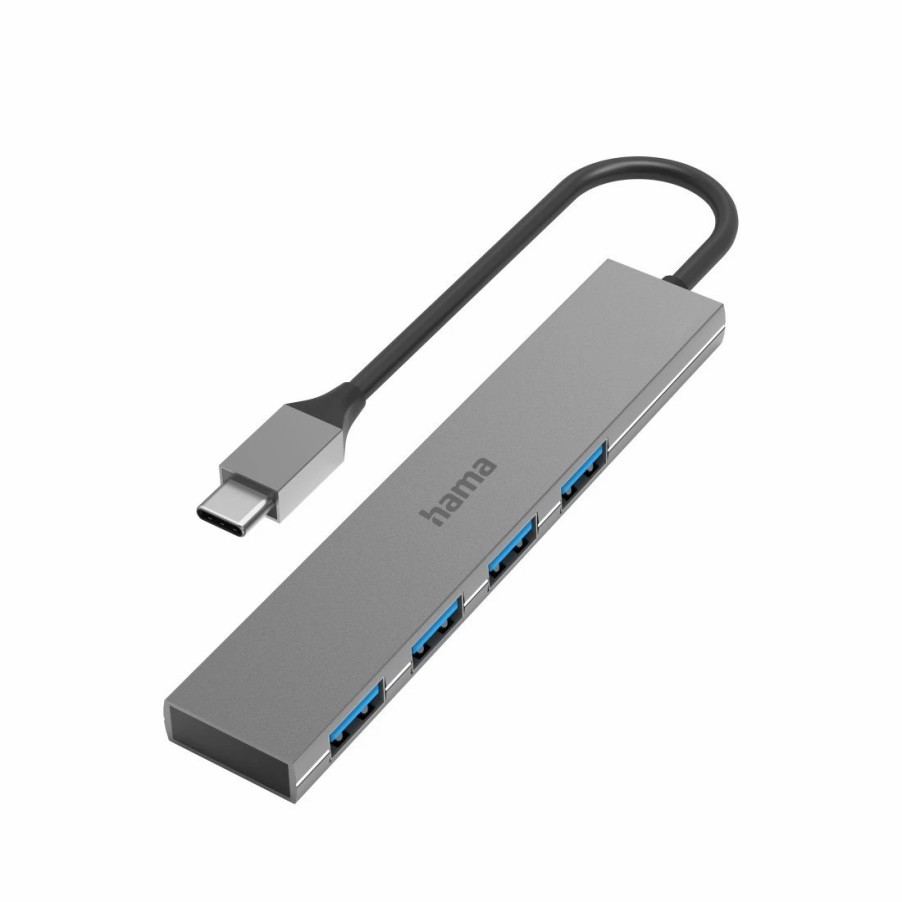 PC- & Laptop-Zubehör Hama | Usb-C-Hub, 4 Ports, Usb 3.2 Gen1, 5 Gbit/S, Alu, Ultra Slim