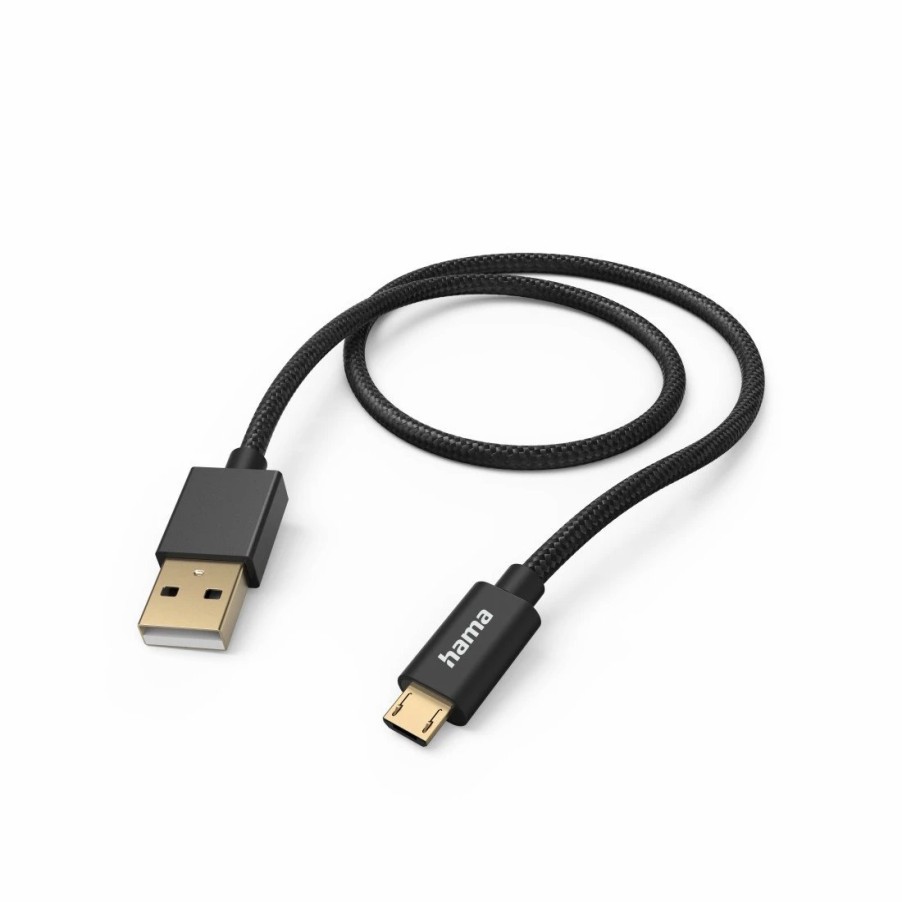 Handy & Mobile-Zubehör Hama | Ladekabel Fabric, Usb-A - Micro-Usb, 1,5 M, Nylon, Schwarz