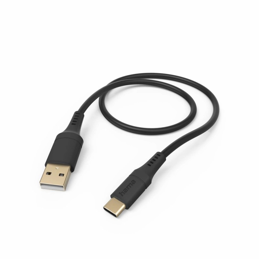 Handy & Mobile-Zubehör Hama | Ladekabel Flexible, Usb-A - Usb-C, 1,5 M, Silikon, Schwarz