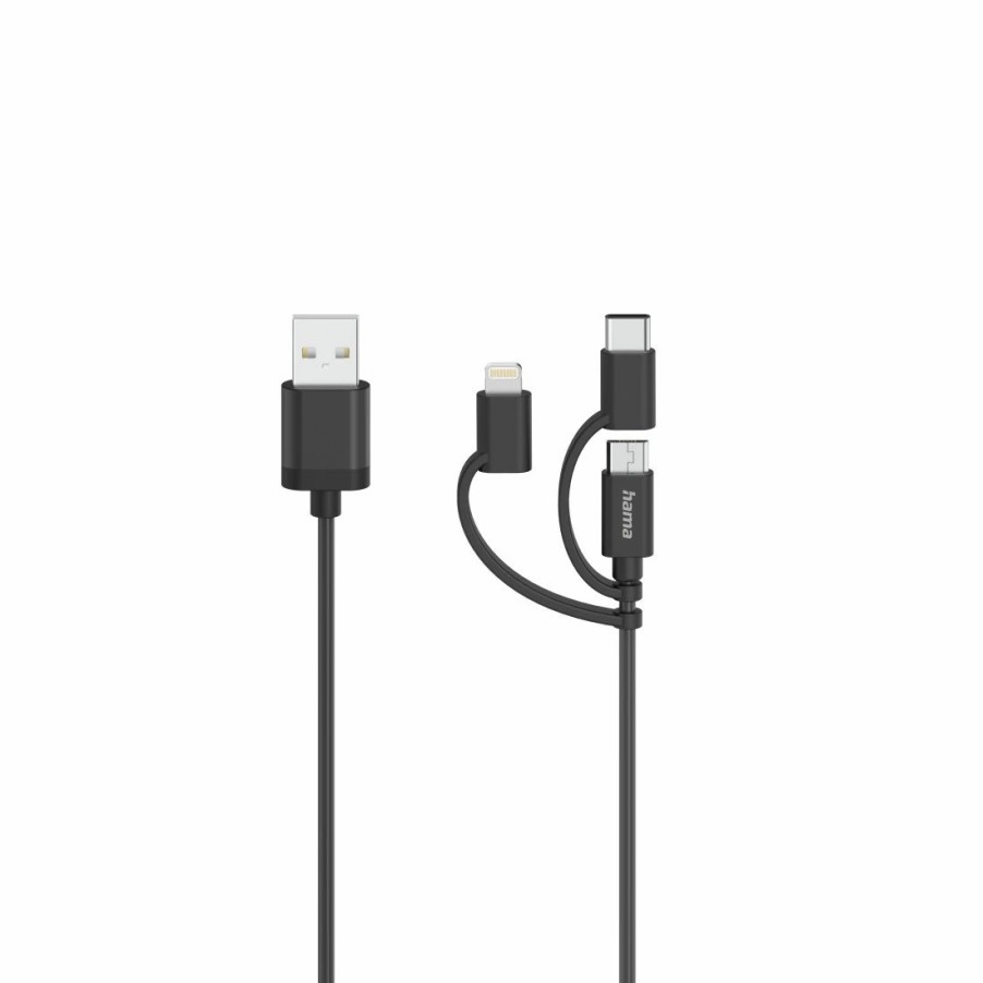 PC- & Laptop-Zubehör Hama USB-Kabel | Micro-Usb-Kabel, 3In1, Inkl. Adapter Auf Usb-C & Lightning, Usb 2.0, 0,75 M