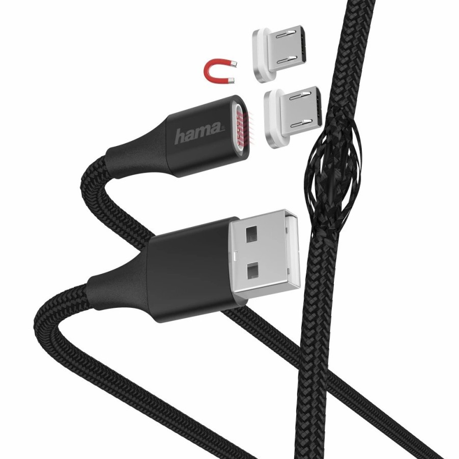 Handy & Mobile-Zubehör Hama | Lade-/Datenkabel Magnetic, Micro-Usb, 1 M, Schwarz