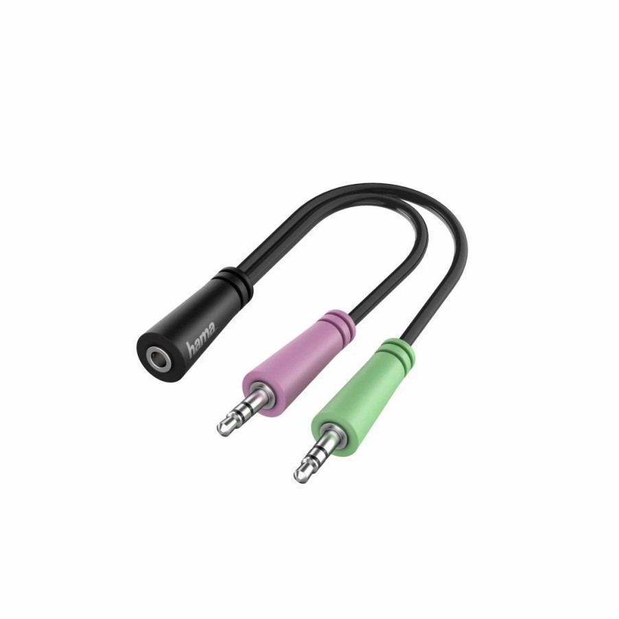 PC- & Laptop-Zubehör Hama PC-Audio-Kabel & -Adapter | Audio-Adapter, 2X 3Pol. 3,5-Mm-Klinke-Stecker - 4Pol. 3,5-Mm-Klinke-Headset