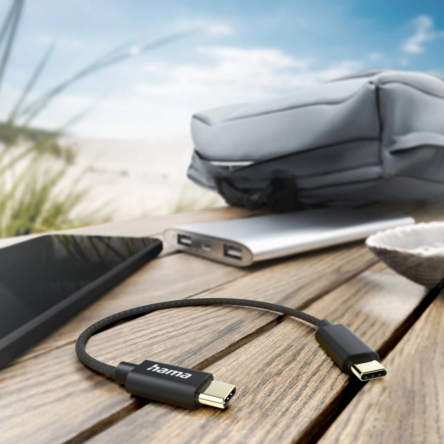 Handy & Mobile-Zubehör Hama | Ladekabel, Usb-C - Usb-C, 0,2 M, Nylon, Schwarz