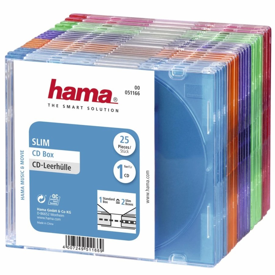 PC- & Laptop-Zubehör Hama | Cd-Leerhulle Slim, 25Er-Pack, Farbig