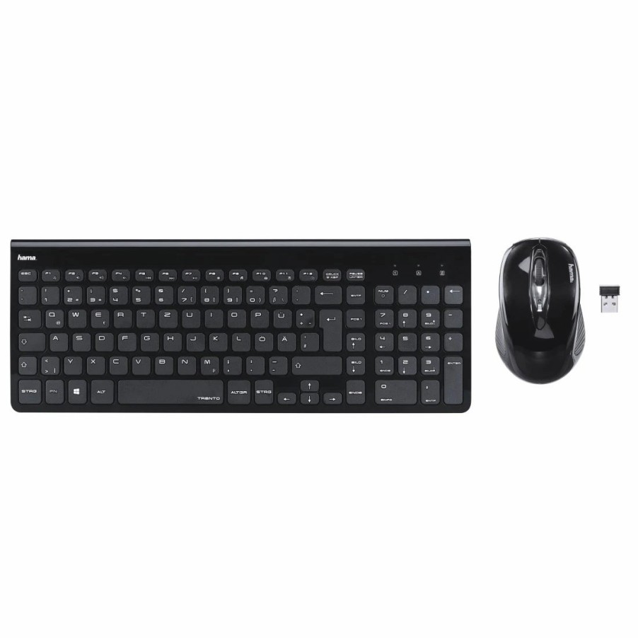 PC- & Laptop-Zubehör Hama | Funk-Tastatur-/Maus-Set Trento, Schwarz, Qwertz De