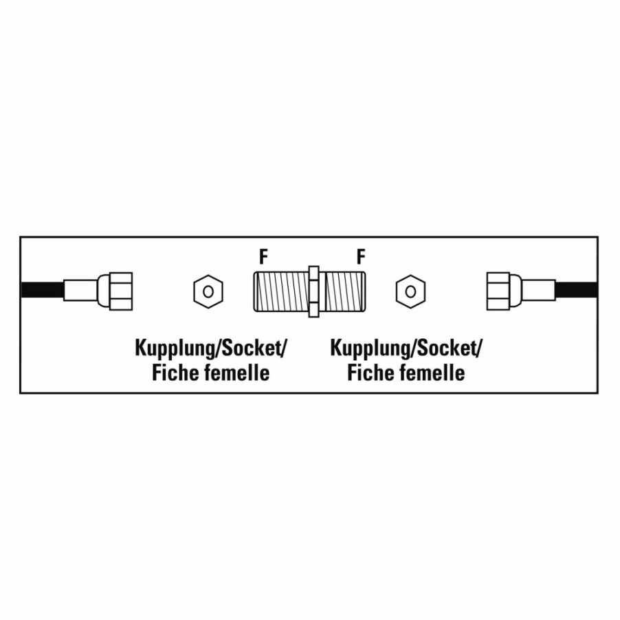 TV & Heimkino-Zubehör Hama SAT-Schüssel-Zubehör | Sat-Adapter, F-Kupplung - F-Kupplung, 2 Stuck