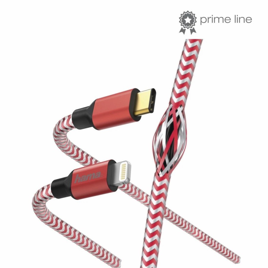 Handy & Mobile-Zubehör Hama | Schnelllade-/Datenkabel Reflective, Usb-C - Lightning, 1,5 M, Rot