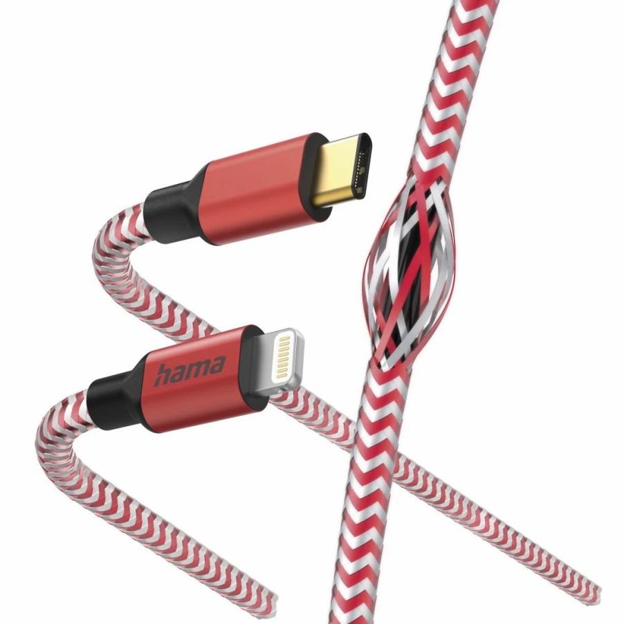 Handy & Mobile-Zubehör Hama | Ladekabel Reflective, Usb-C - Lightning, 1,5 M, Nylon, Rot