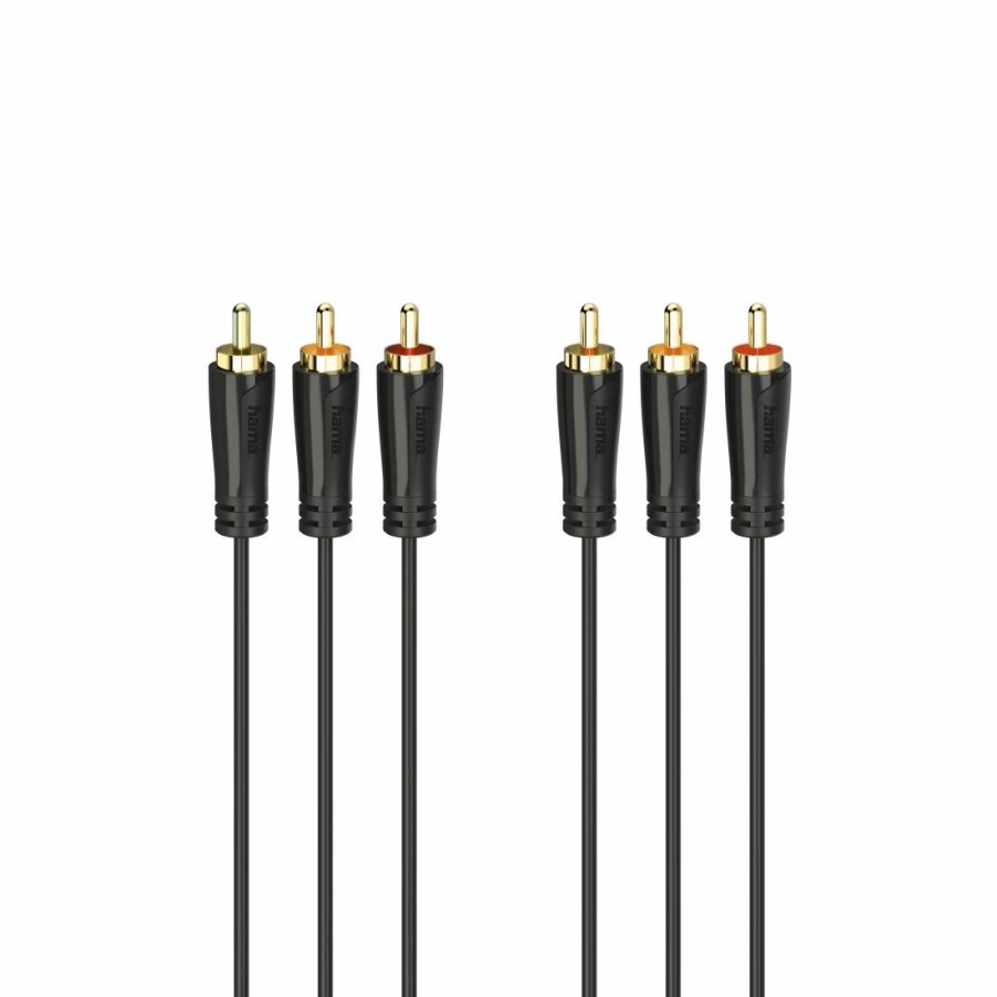 TV & Heimkino-Zubehör Hama TV-Audiokabel & -adapter | Audio-/Video-Kabel, 3 Cinch-Stecker - 3 Cinch-Stecker, Vergoldet, 1,5 M