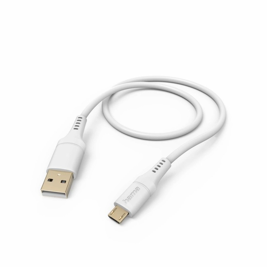 Handy & Mobile-Zubehör Hama | Ladekabel Flexible, Usb-A - Micro-Usb, 1,5 M, Silikon, Weis