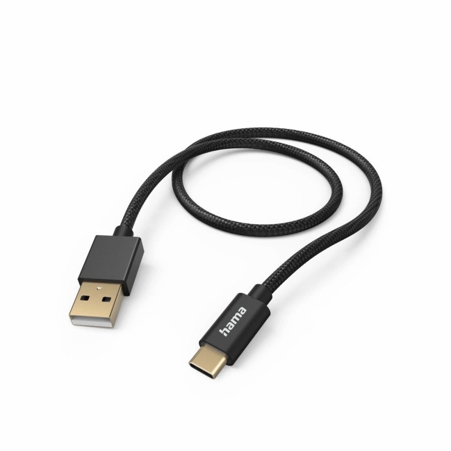 Handy & Mobile-Zubehör Hama | Ladekabel Fabric, Usb-A - Usb-C, 1,5 M, Nylon, Schwarz