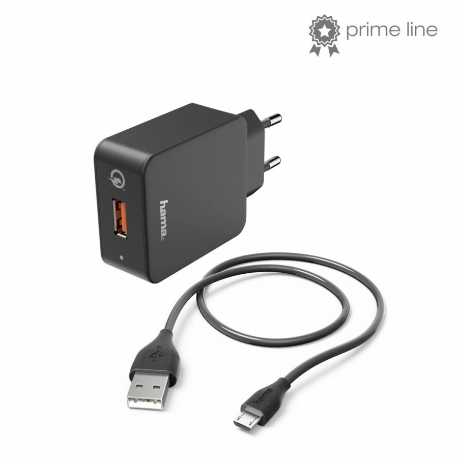 Handy & Mobile-Zubehör Hama | Ladeset, Micro Usb, 3 A, Ladegerat Qc 3.0 + Micro-Usb-Kabel, 1,5 M, Schwarz