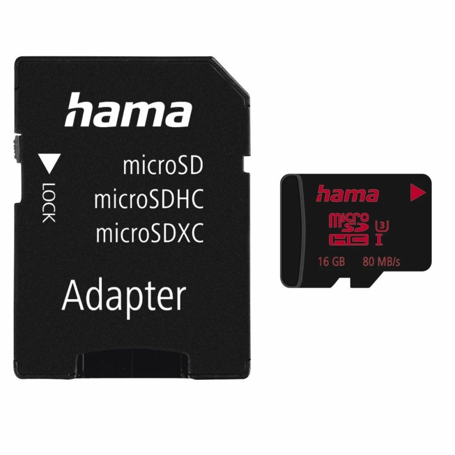 Handy & Mobile-Zubehör Hama | Microsdhc 16Gb Uhs Speed Class 3 Uhs-I 80Mb/S + Adapter/Mobile