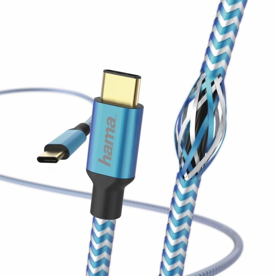 Handy & Mobile-Zubehör Hama | Lade-/Datenkabel Reflective, Usb Type-C - Usb Type-C, 1,5 M, Blau