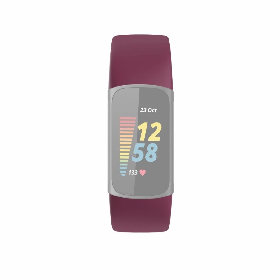 Smartwatches & Zubehör Hama Fitbit-Armbänder | Armband Fur Fitbit Charge 5, Uhrenarmband Zum Tauschen, Universal, Bordeaux