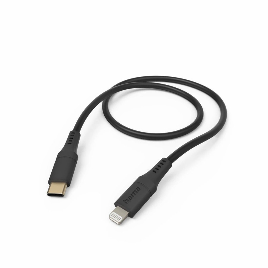 Handy & Mobile-Zubehör Hama | Ladekabel Flexible, Usb-C - Lightning, 1,5 M, Silikon, Fur Iphone, Schw.