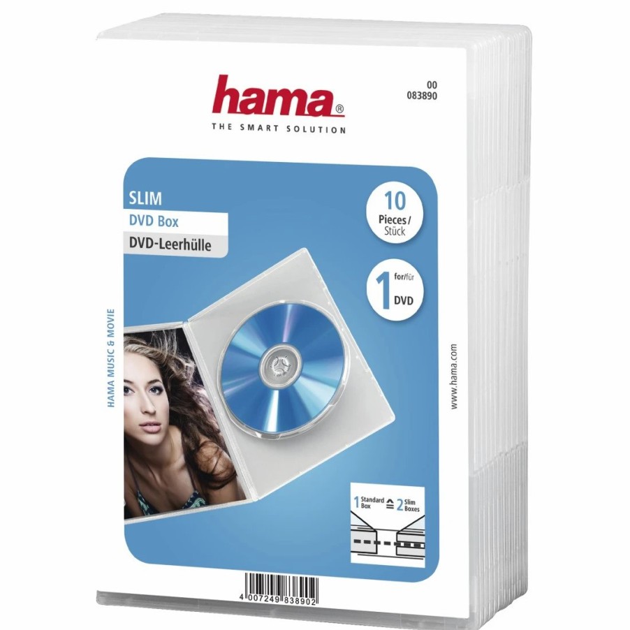 PC- & Laptop-Zubehör Hama | Dvd-Leerhulle Slim, 10Er-Pack, Transparent