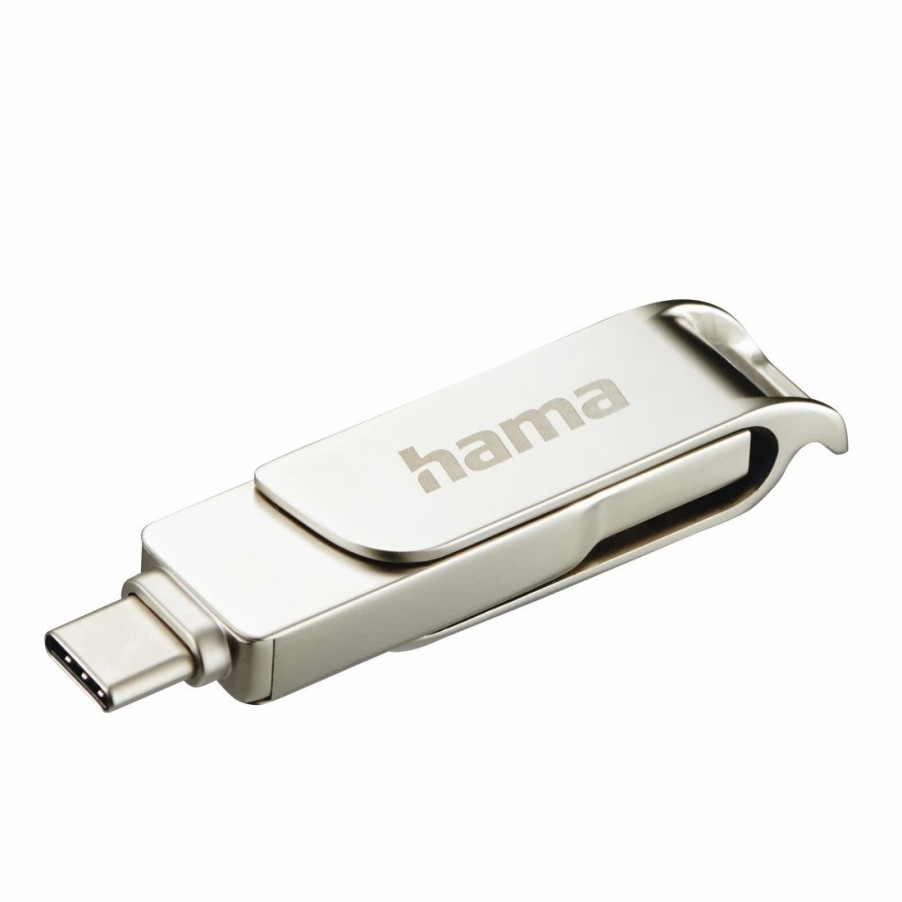 PC- & Laptop-Zubehör Hama | Usb-Stick C-Rotate Pro, Usb-C 3.1/3.0, 32Gb, 70 Mb/S, Silber