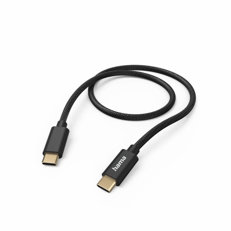 Handy & Mobile-Zubehör Hama | Ladekabel Fabric, Usb-C - Usb-C, 1,5 M, Nylon, Schwarz