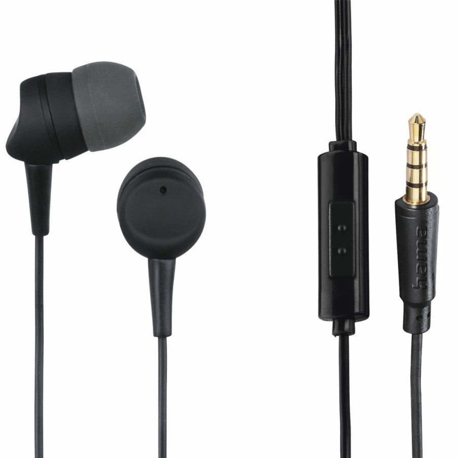 Audio & HiFi-Produkte Hama In-Ear-Kopfhörer | Kopfhorer Kooky, In-Ear, Mikrofon, Kabelknickschutz, Schwarz