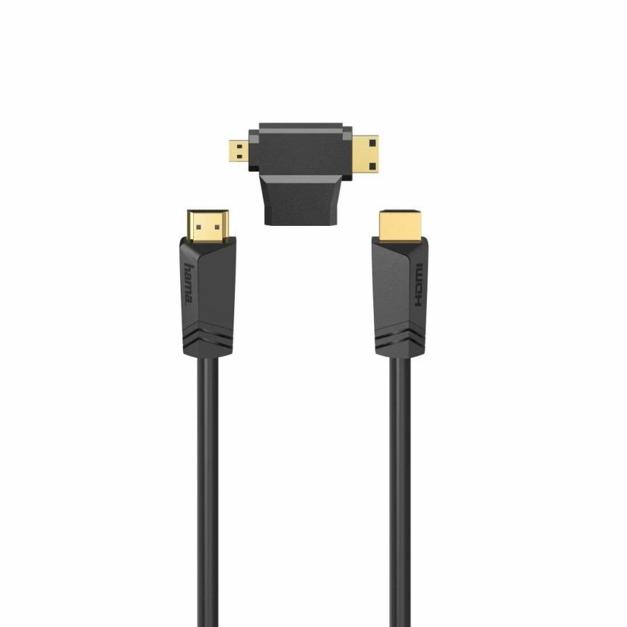 TV & Heimkino-Zubehör Hama HDMI-Kabel für TVs | High Speed Hdmi™-Kabel, Steck. - Steck., Ethernet, 1,5 M + Hdmi™-Adapter