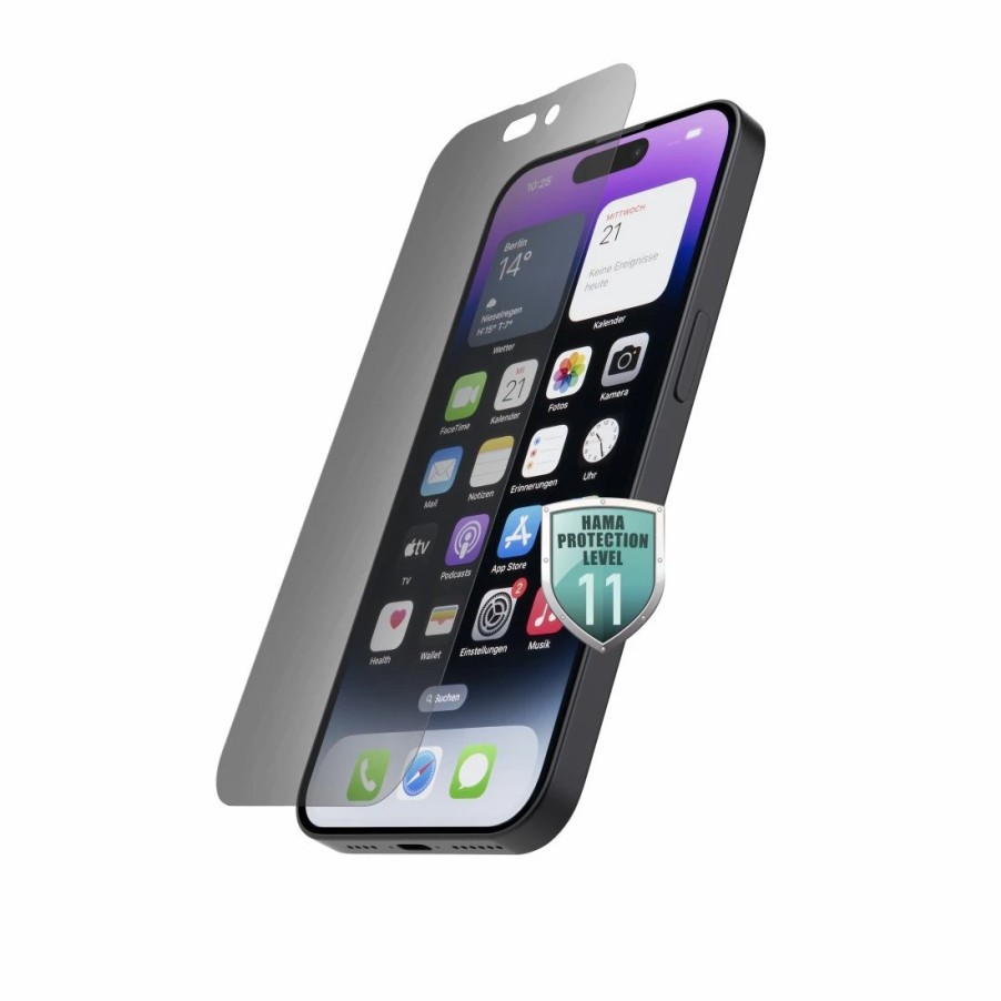 Handy & Mobile-Zubehör Hama | Echtglas-Displayschutz Privacy Fur Apple Iphone 14 Pro