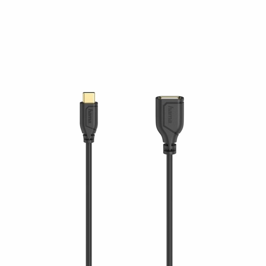 PC- & Laptop-Zubehör Hama USB-Adapter | Usb-C-Otg-Kabel Flexi-Slim, Usb 2.0, 480 Mbit/S, Schwarz, 0,15 M