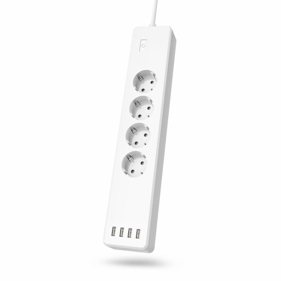 Smart-Home-Produkte Hama | Wlan-Steckdosenleiste 4-Fach, Einzeln Schaltbar, Uberlastschutz, 4-Fach Usb